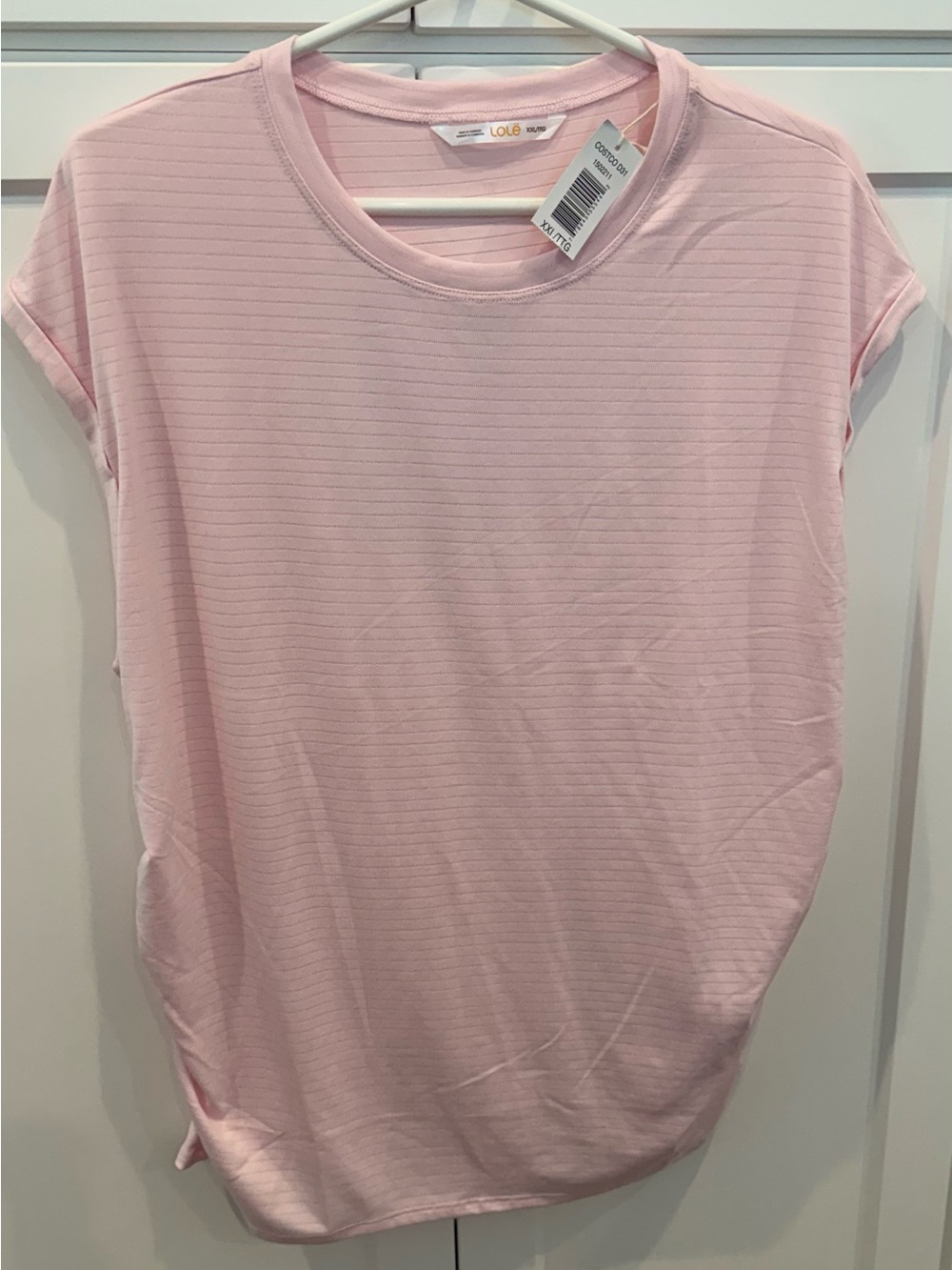 Lole Light Pink Ribbed Short Sleeve Tee